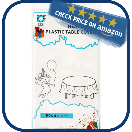 White Plastic Tablecloth Round