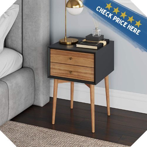 Nathan James Harper Mid-Century Oak Wood Nightstand